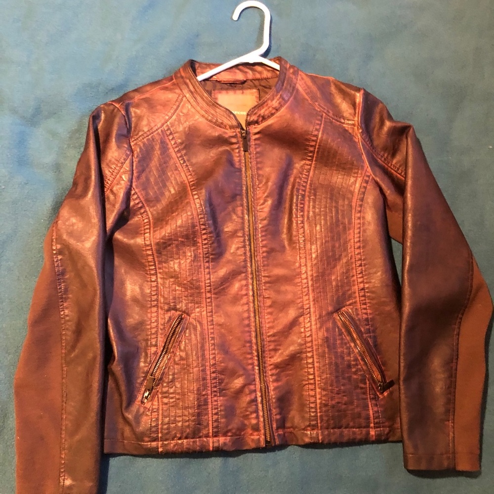 Brown faux leather jacket